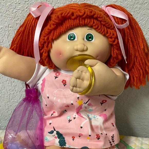 Vintage Cabbage Patch Kid Girl With Pacifier IC-Taiwan Red Hair